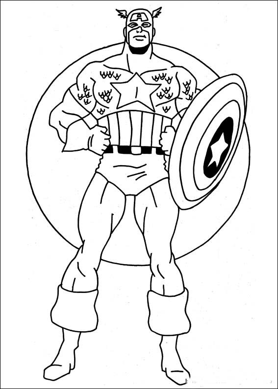 Раскраска: Капитан америка (Супер герой) #76565 - Бесплатные раскраски для печати