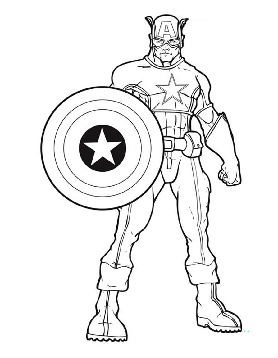 Раскраска: Капитан америка (Супер герой) #76567 - Бесплатные раскраски для печати