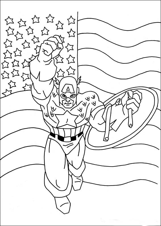 Раскраска: Капитан америка (Супер герой) #76573 - Бесплатные раскраски для печати