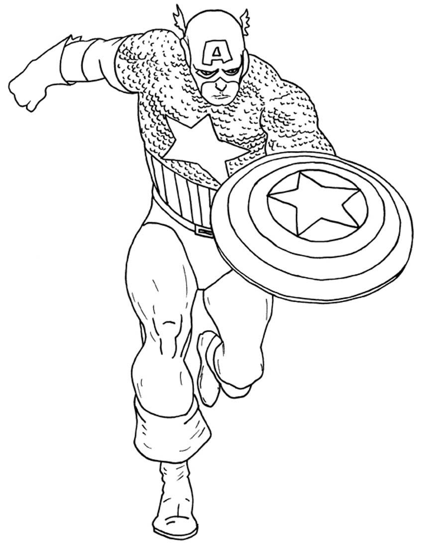 Раскраска: Капитан америка (Супер герой) #76575 - Бесплатные раскраски для печати