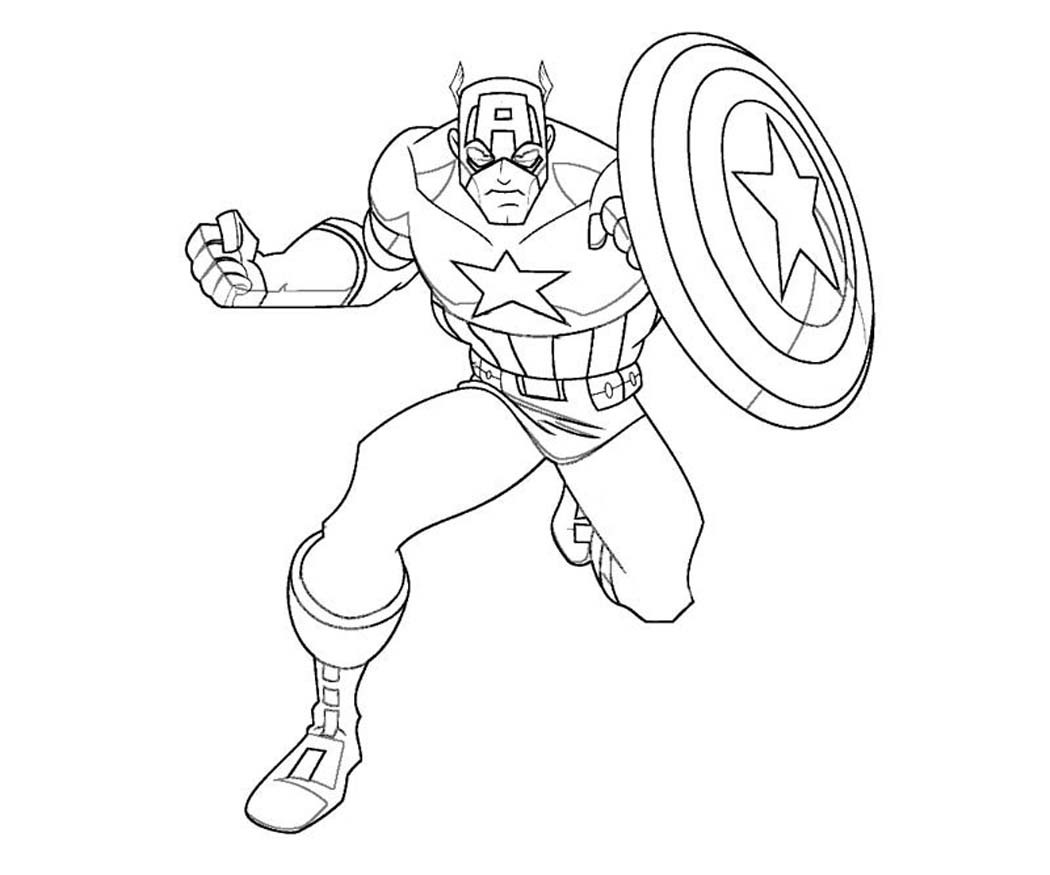 Раскраска: Капитан америка (Супер герой) #76577 - Бесплатные раскраски для печати
