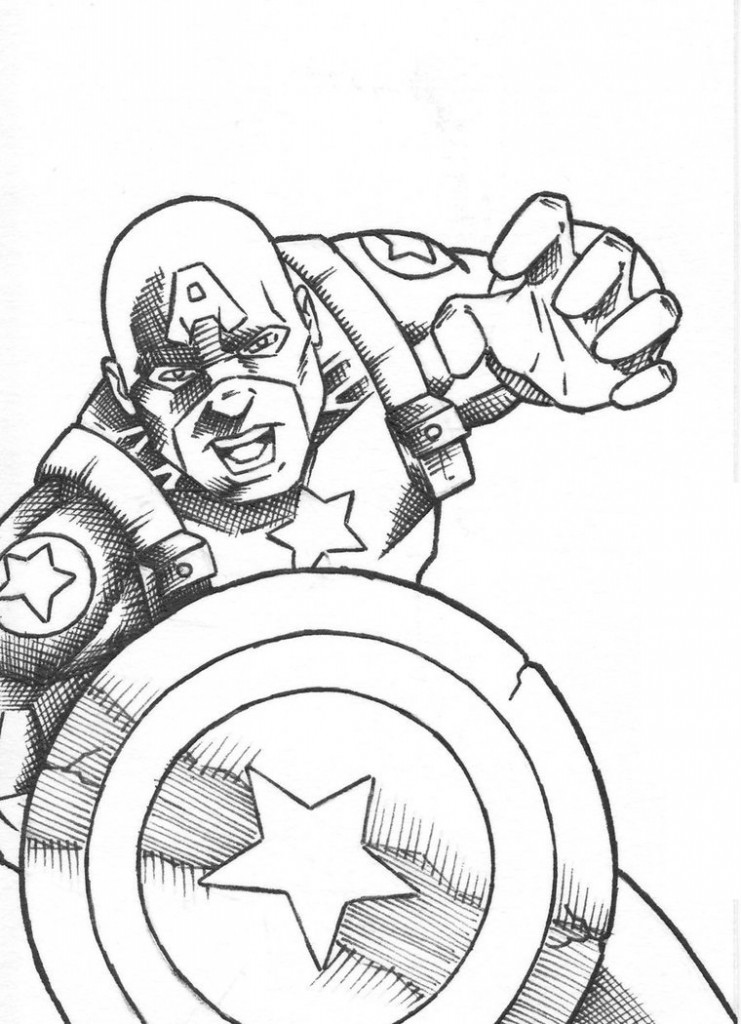 Раскраска: Капитан америка (Супер герой) #76579 - Бесплатные раскраски для печати