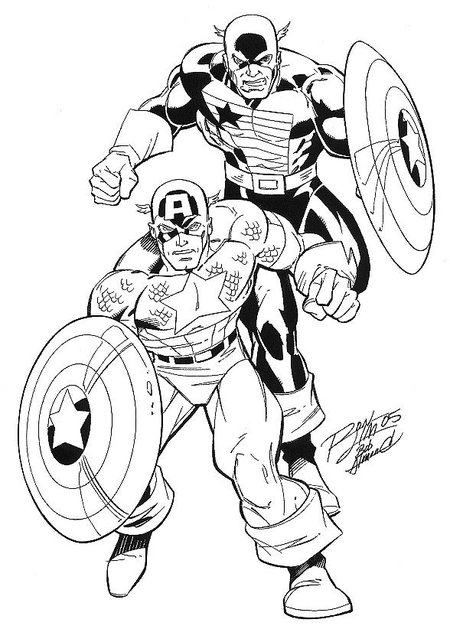 Раскраска: Капитан америка (Супер герой) #76581 - Бесплатные раскраски для печати