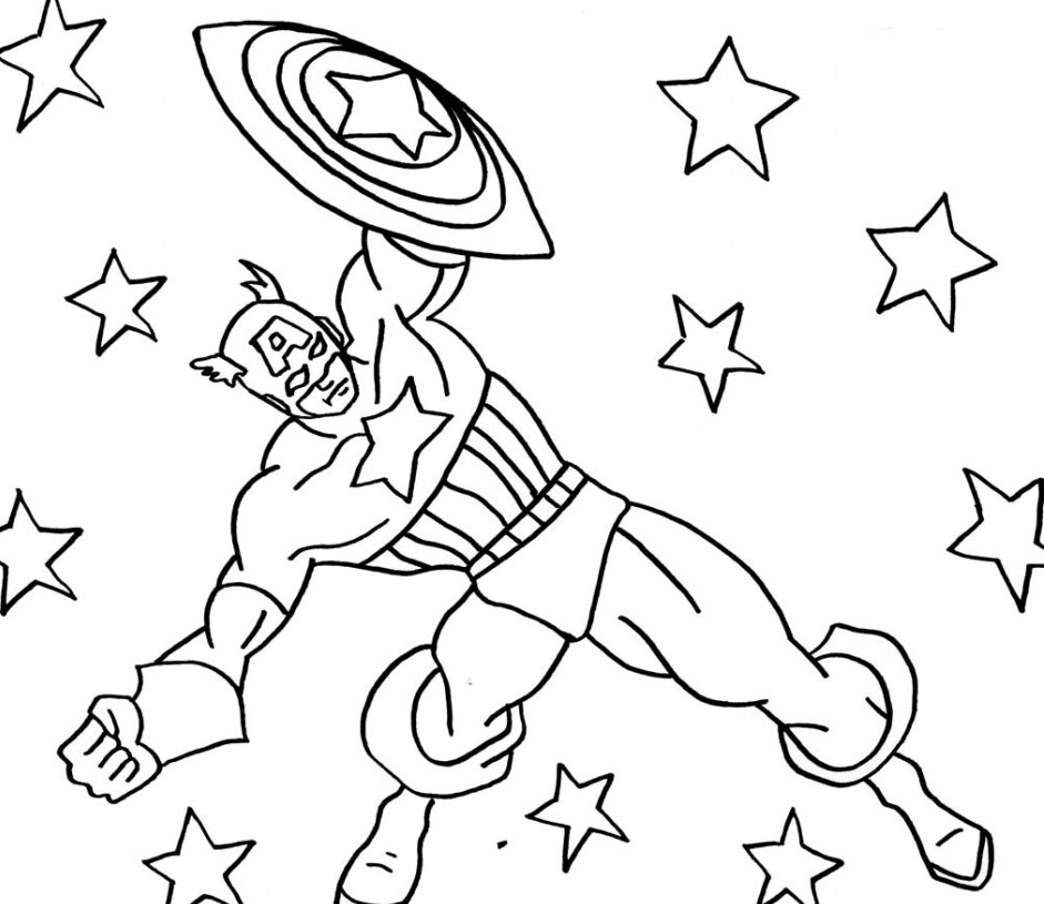 Раскраска: Капитан америка (Супер герой) #76582 - Бесплатные раскраски для печати
