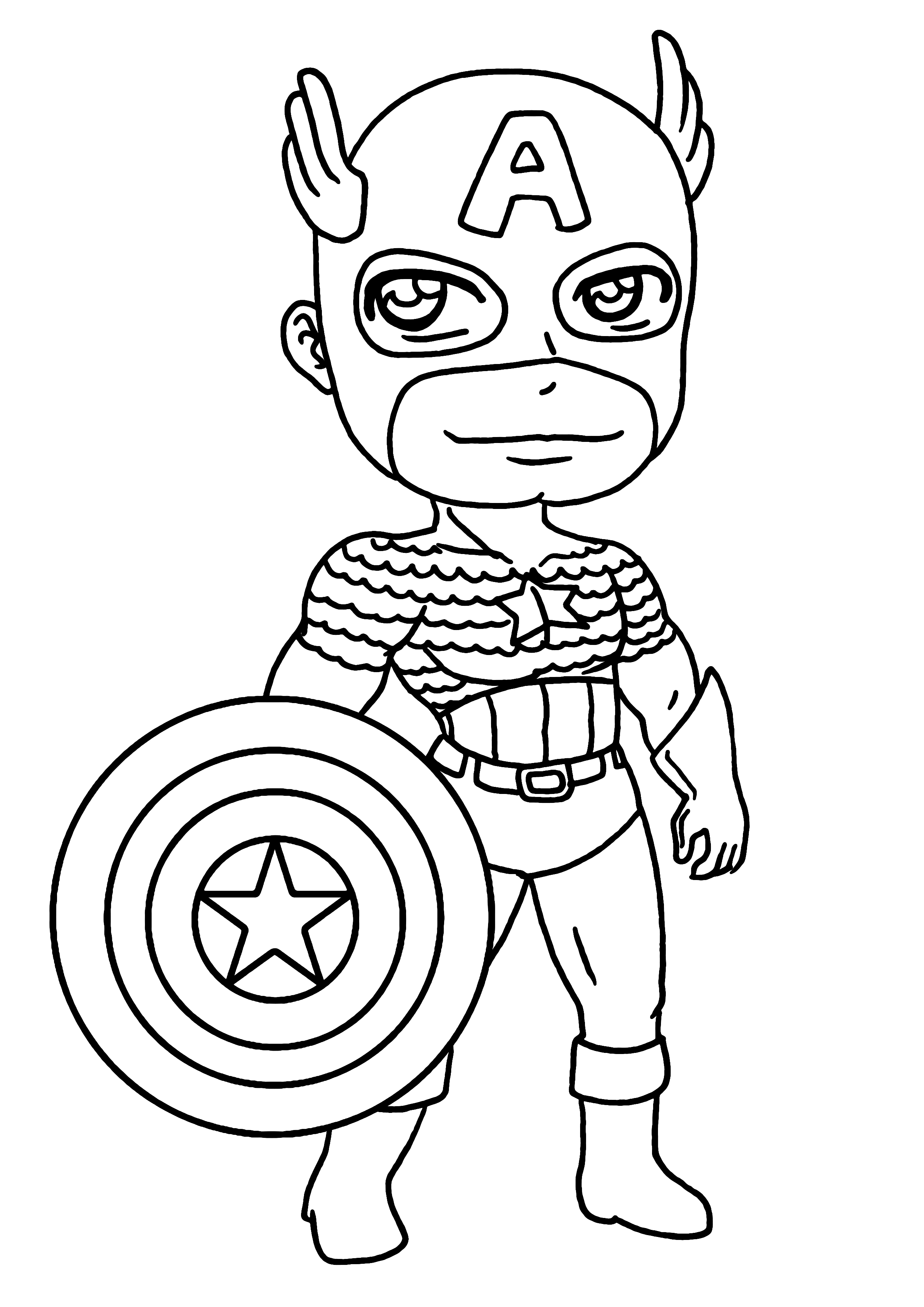 Раскраска: Капитан америка (Супер герой) #76584 - Бесплатные раскраски для печати