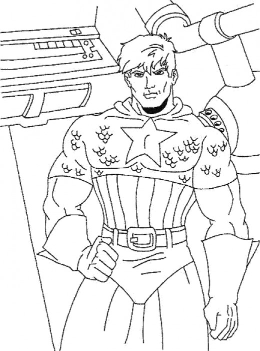 Раскраска: Капитан америка (Супер герой) #76592 - Бесплатные раскраски для печати