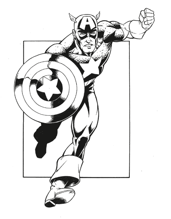 Раскраска: Капитан америка (Супер герой) #76593 - Бесплатные раскраски для печати