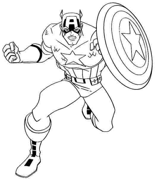 Раскраска: Капитан америка (Супер герой) #76621 - Бесплатные раскраски для печати