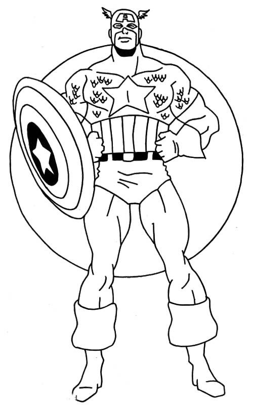 Раскраска: Капитан америка (Супер герой) #76645 - Бесплатные раскраски для печати