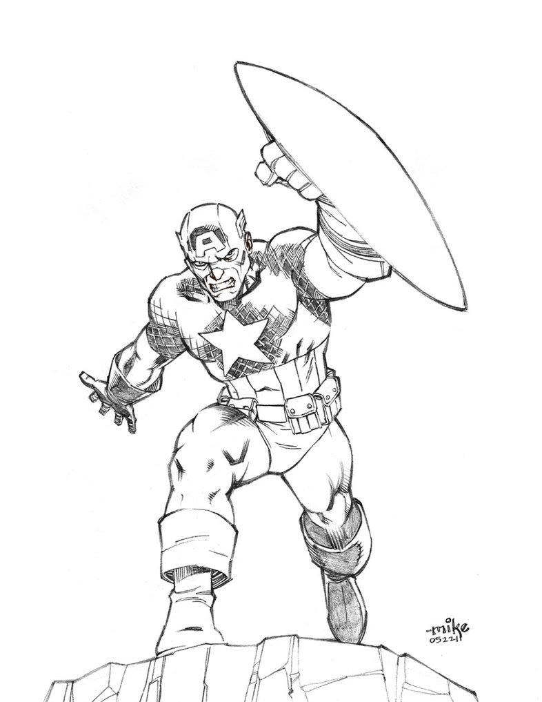 Раскраска: Капитан америка (Супер герой) #76653 - Бесплатные раскраски для печати