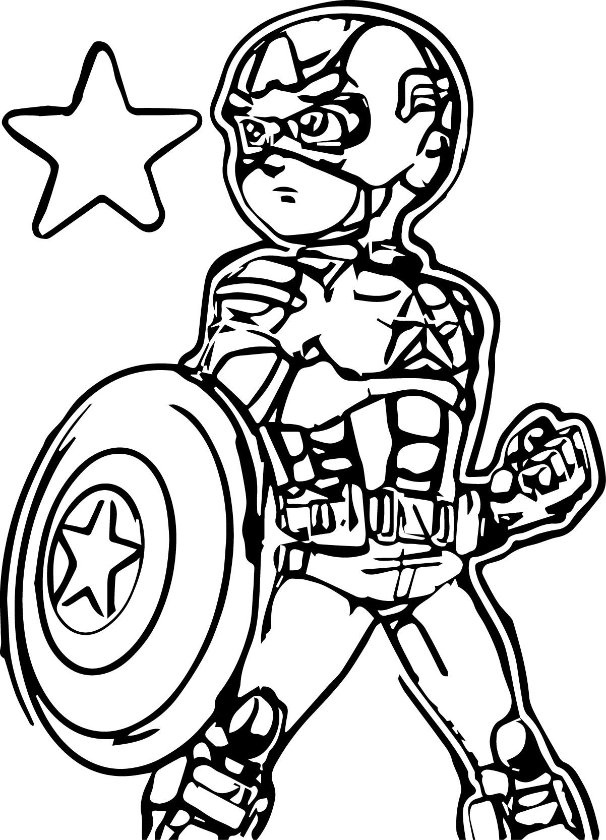 Раскраска: Капитан америка (Супер герой) #76690 - Бесплатные раскраски для печати