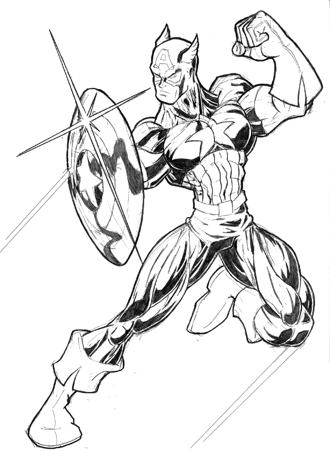 Раскраска: Капитан америка (Супер герой) #76697 - Бесплатные раскраски для печати
