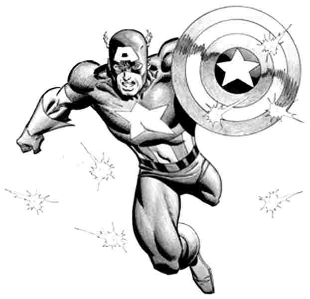 Раскраска: Капитан америка (Супер герой) #76731 - Бесплатные раскраски для печати