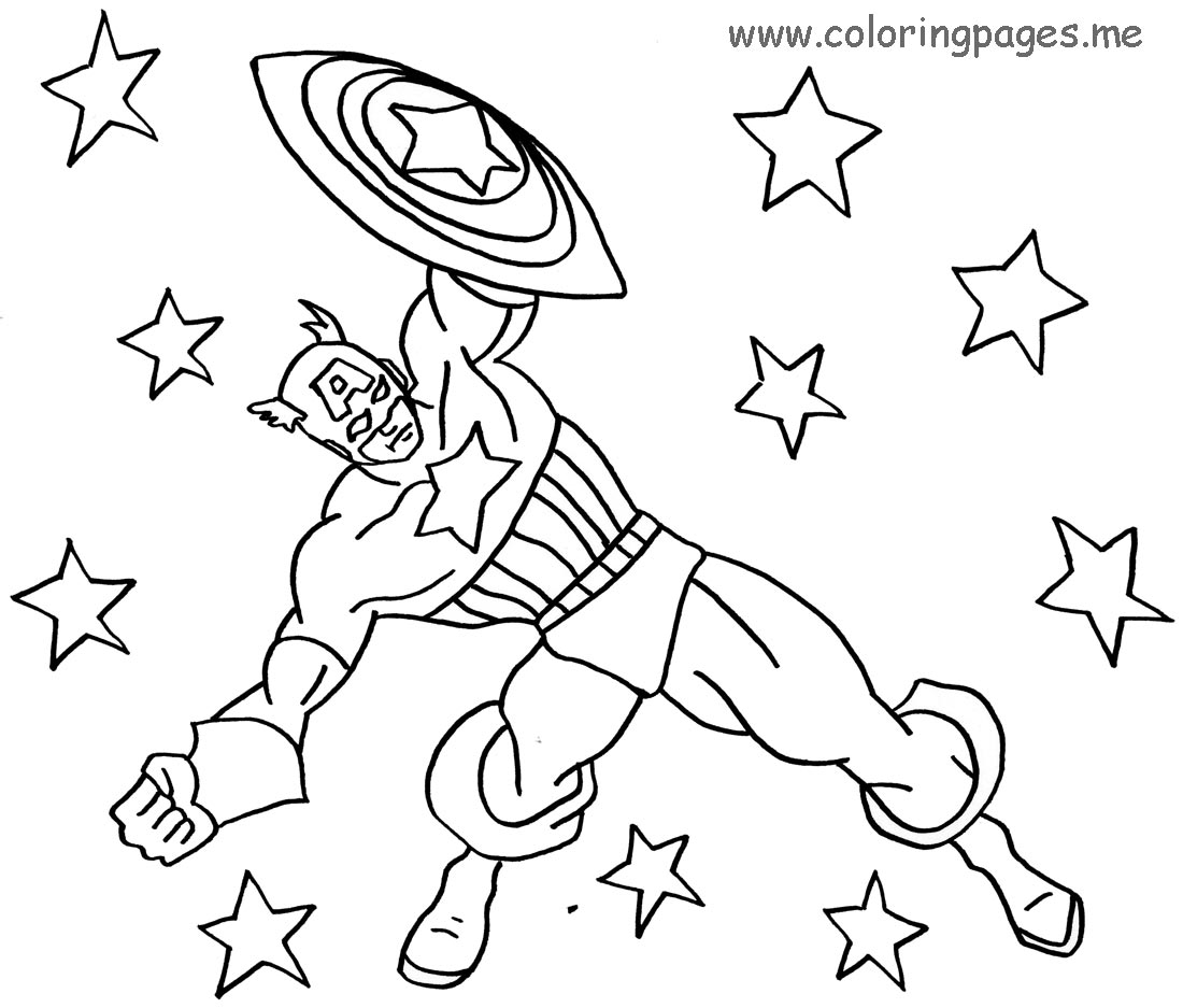 Раскраска: Капитан америка (Супер герой) #76745 - Бесплатные раскраски для печати