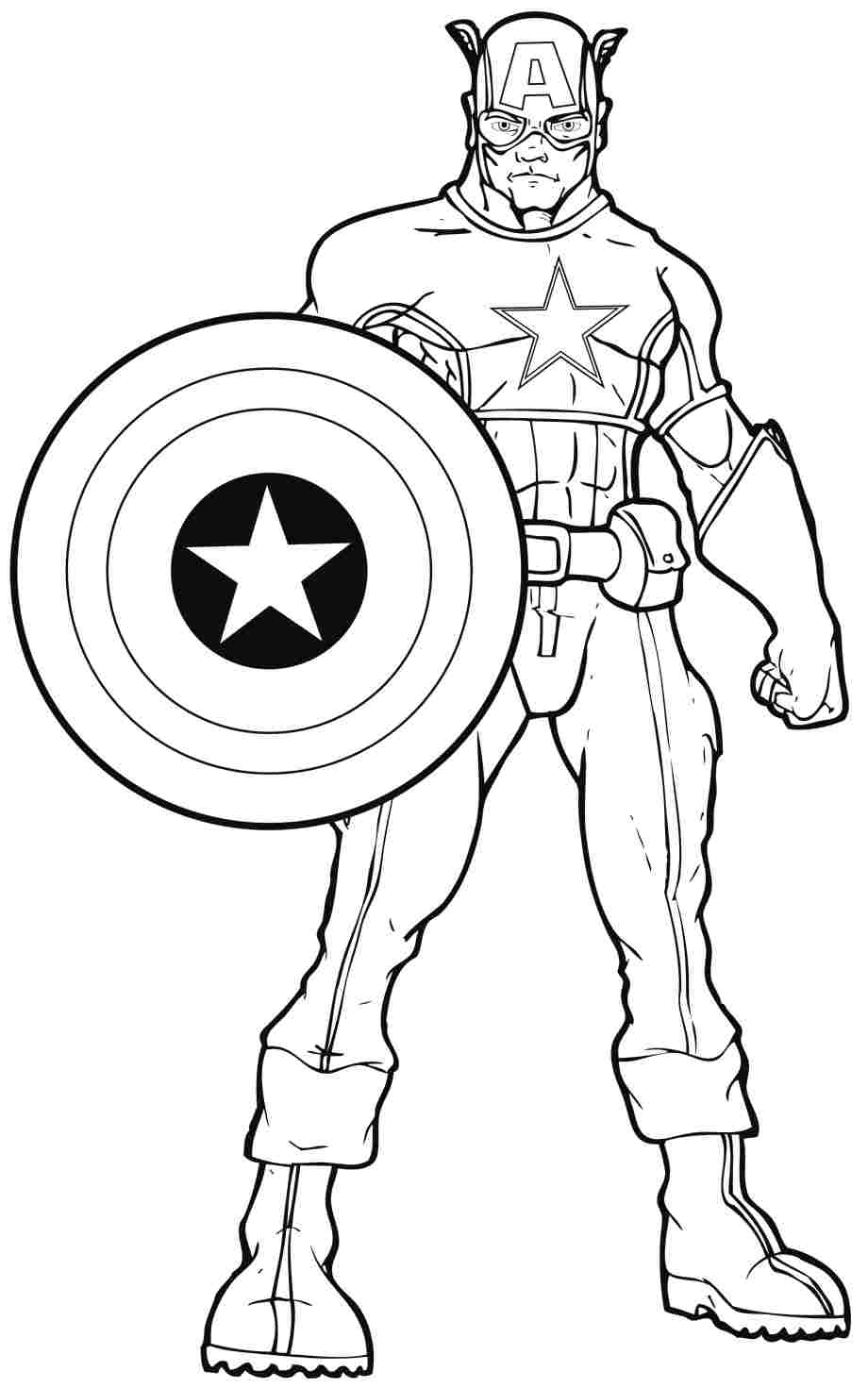 Раскраска: Капитан америка (Супер герой) #76769 - Бесплатные раскраски для печати