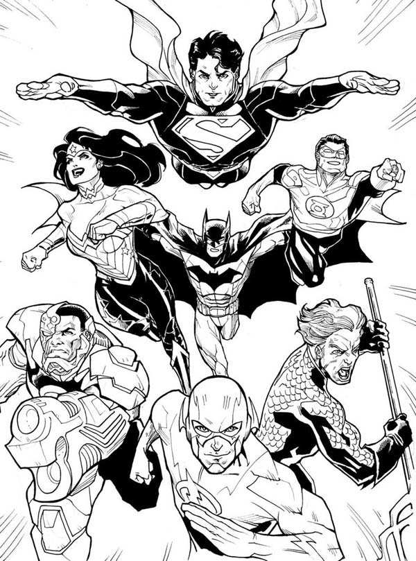 Раскраска: Super Heroes DC Comics (Супер герой) #80300 - Бесплатные раскраски для печати