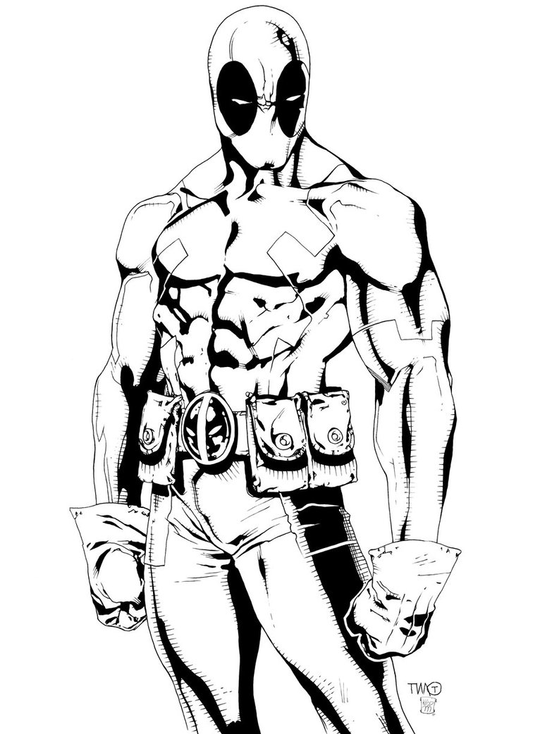 Раскраска: Deadpool (Супер герой) #82824 - Бесплатные раскраски для печати