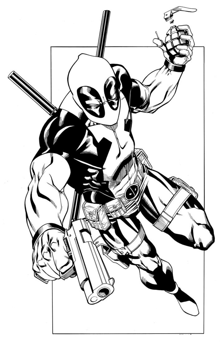 Раскраска: Deadpool (Супер герой) #82830 - Бесплатные раскраски для печати