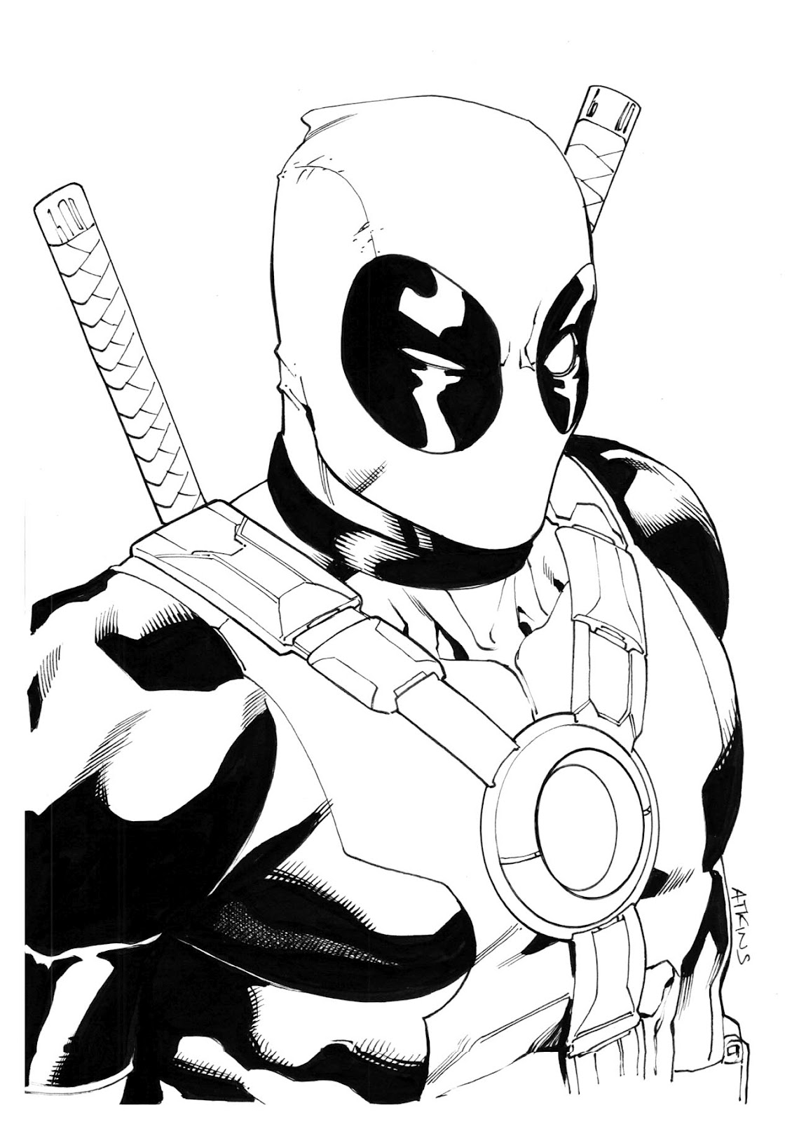 Раскраска: Deadpool (Супер герой) #82833 - Бесплатные раскраски для печати