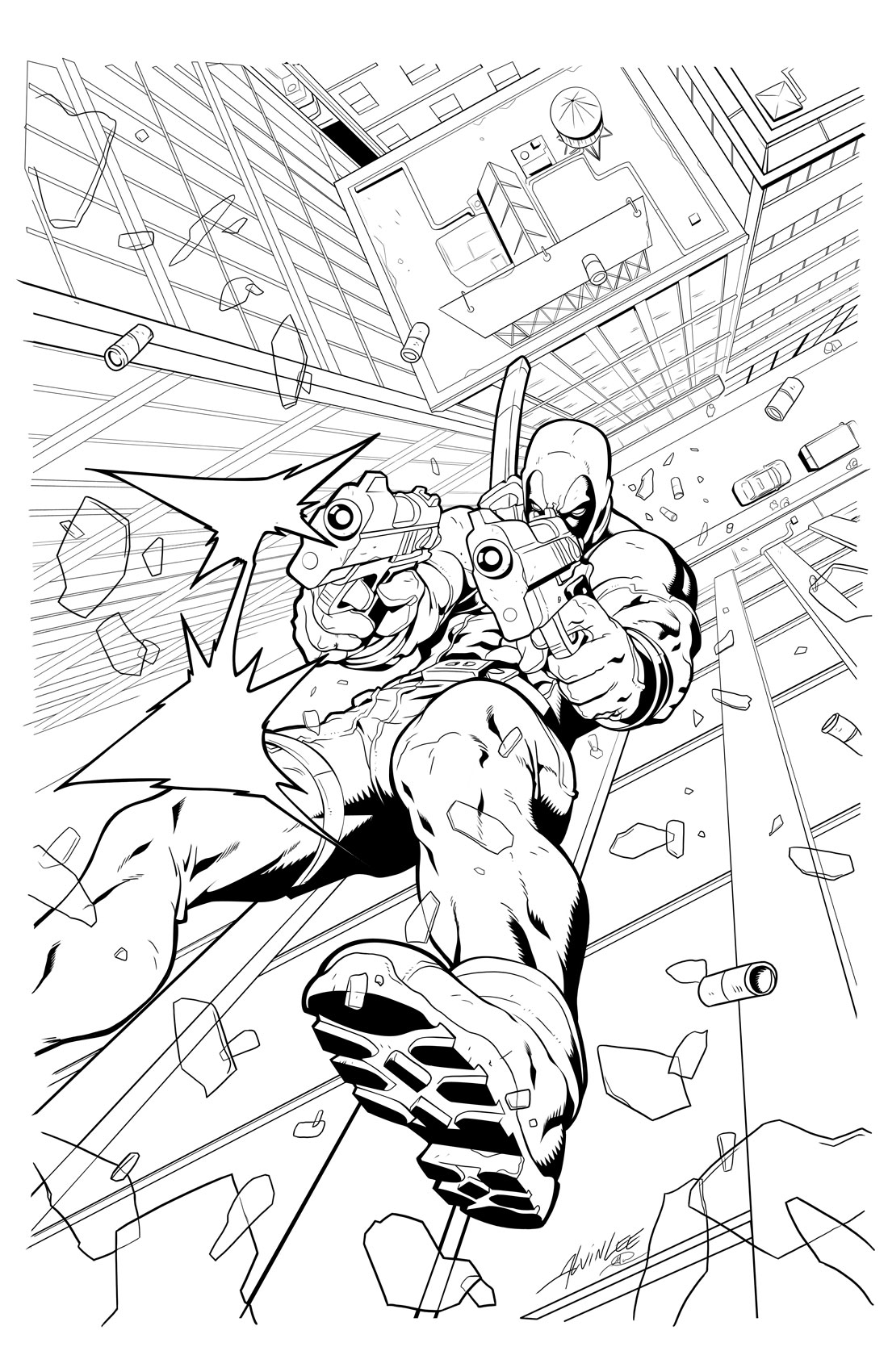 Раскраска: Deadpool (Супер герой) #82835 - Бесплатные раскраски для печати