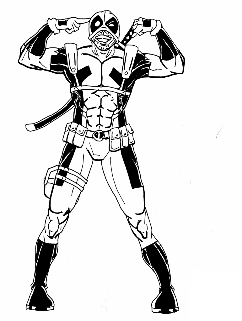Раскраска: Deadpool (Супер герой) #82837 - Бесплатные раскраски для печати
