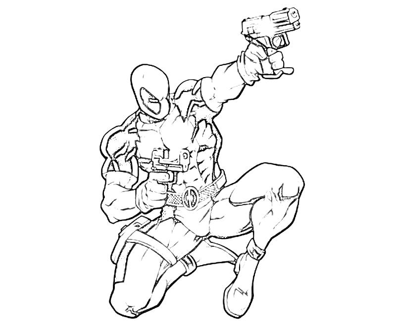 Раскраска: Deadpool (Супер герой) #82842 - Бесплатные раскраски для печати