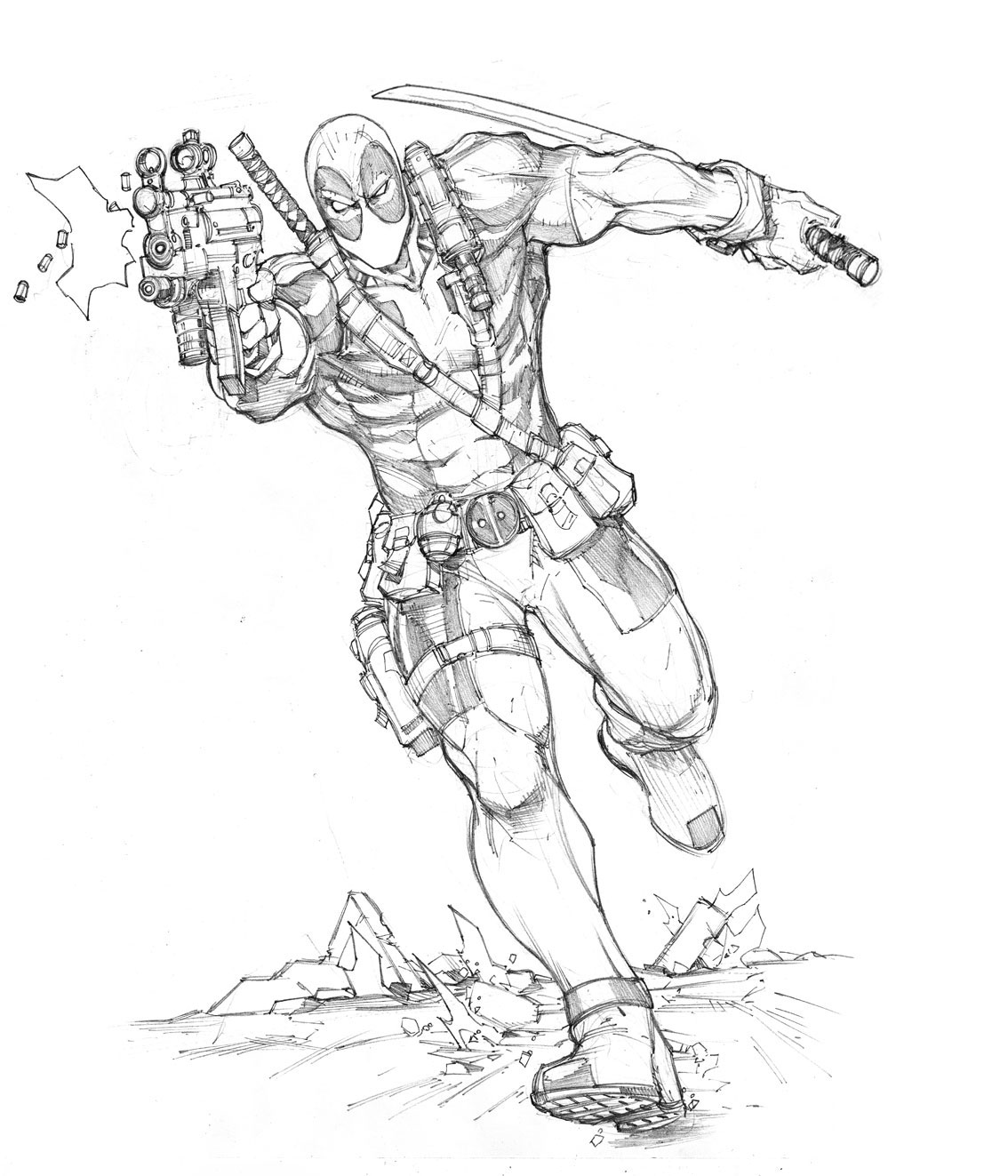 Раскраска: Deadpool (Супер герой) #82846 - Бесплатные раскраски для печати