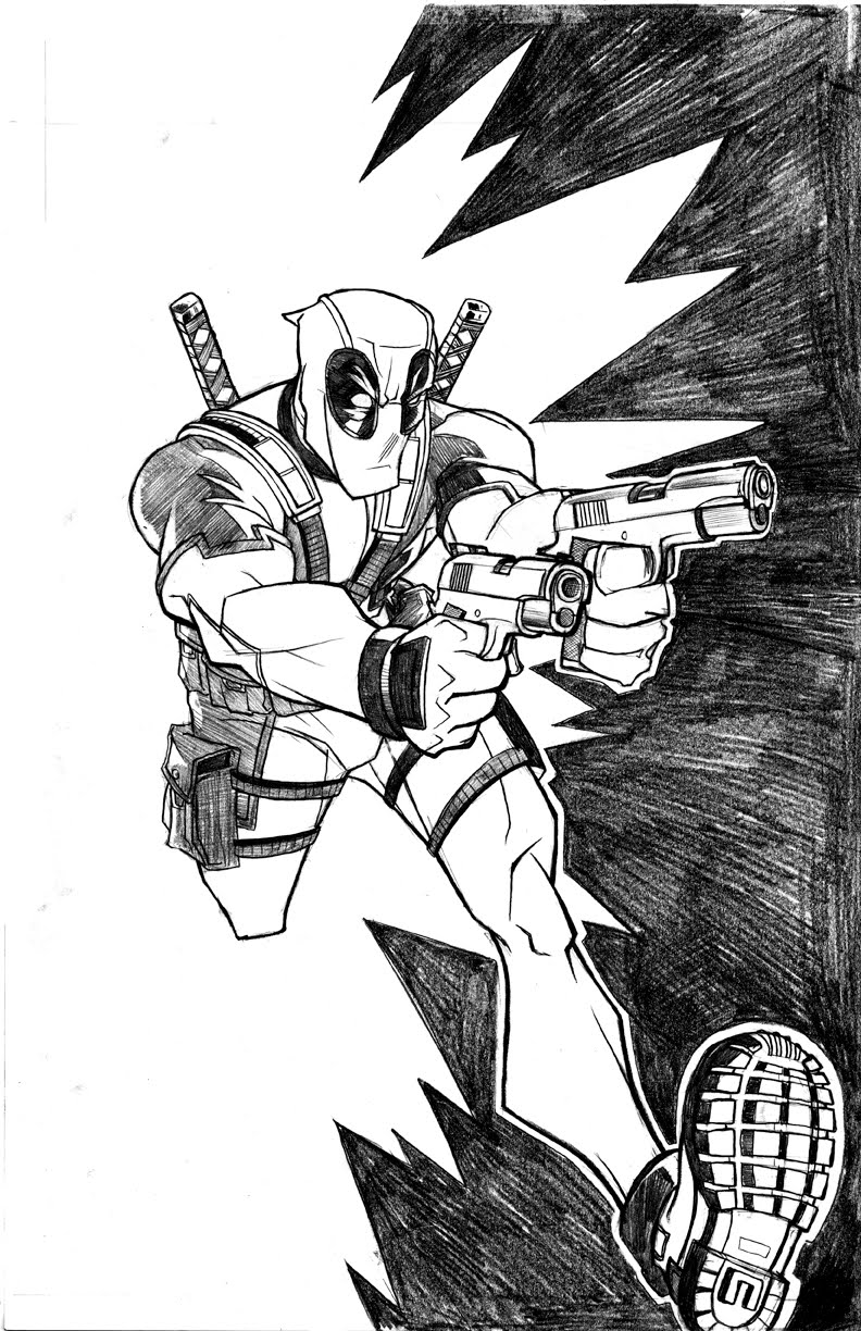 Раскраска: Deadpool (Супер герой) #82888 - Бесплатные раскраски для печати