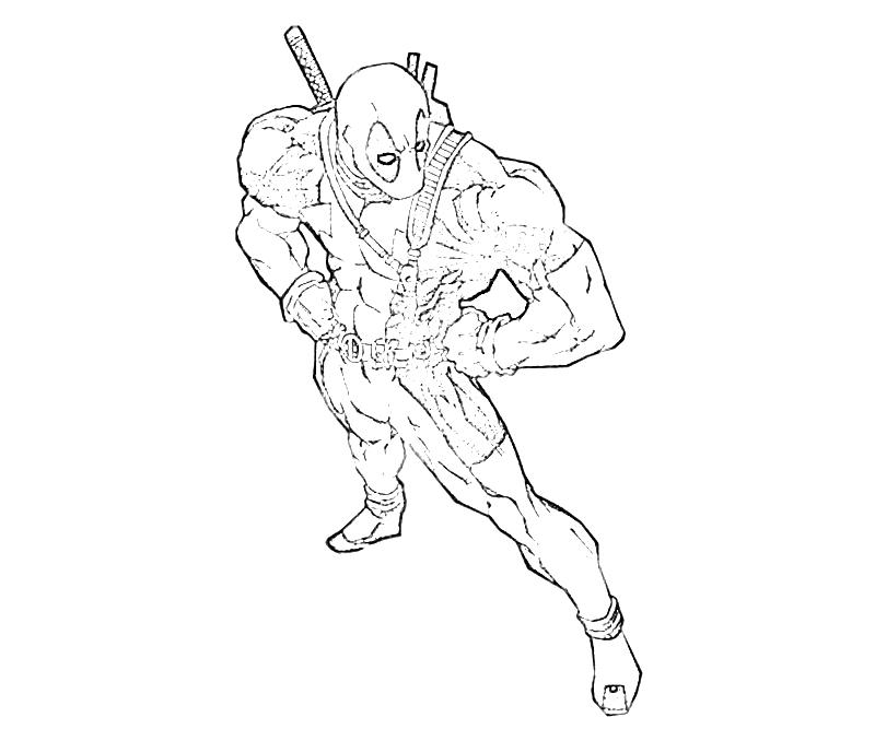 Раскраска: Deadpool (Супер герой) #82904 - Бесплатные раскраски для печати