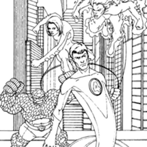 Раскраска: Фантастическая четверка (Супер герой) #76403 - Бесплатные раскраски для печати