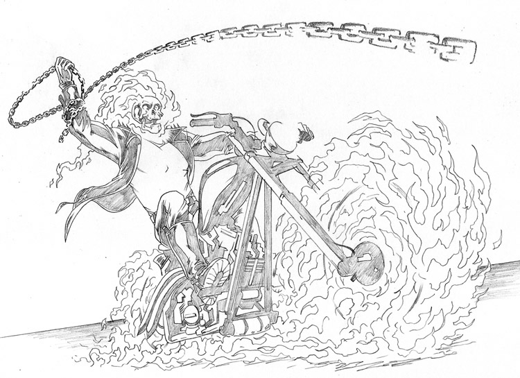 Раскраска: Ghost Rider (Супер герой) #82025 - Бесплатные раскраски для печати