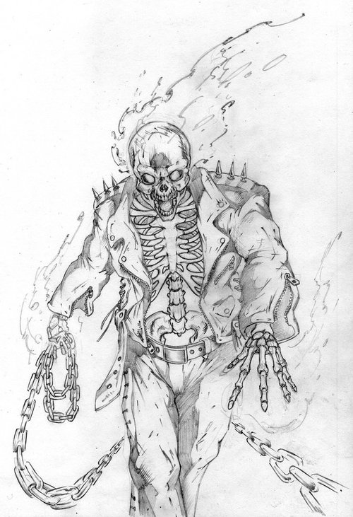 Раскраска: Ghost Rider (Супер герой) #82029 - Бесплатные раскраски для печати