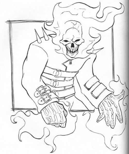 Раскраска: Ghost Rider (Супер герой) #82033 - Бесплатные раскраски для печати