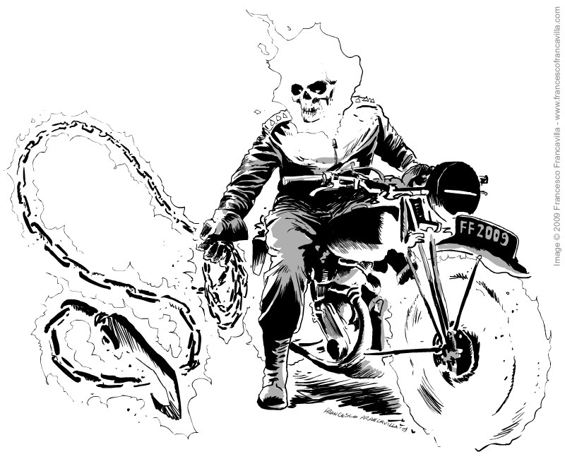 Раскраска: Ghost Rider (Супер герой) #82039 - Бесплатные раскраски для печати