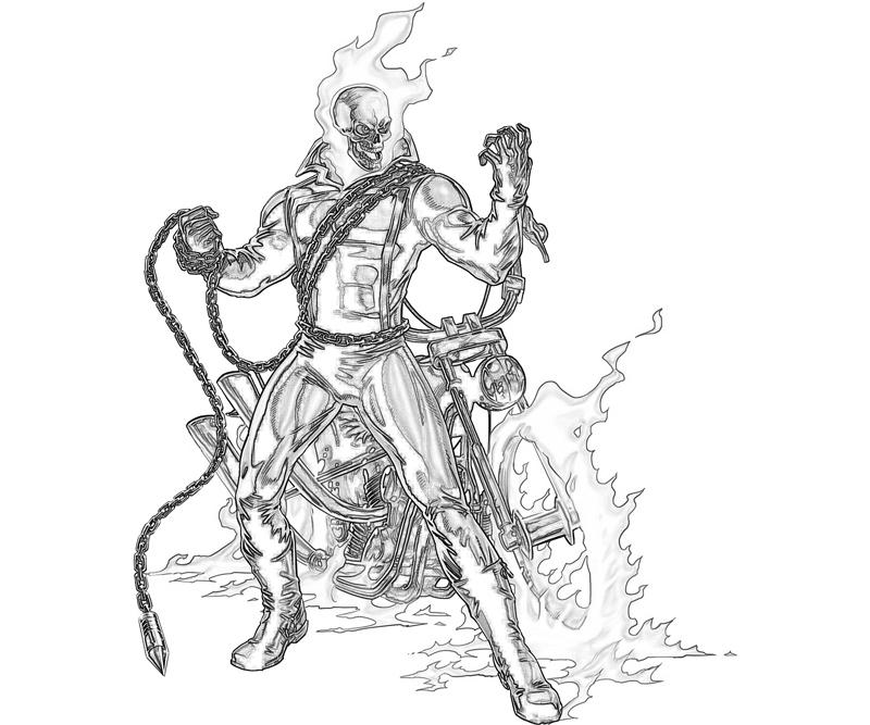 Раскраска: Ghost Rider (Супер герой) #82056 - Бесплатные раскраски для печати