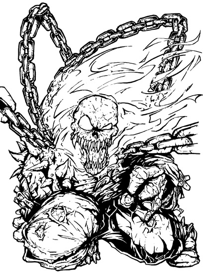 Раскраска: Ghost Rider (Супер герой) #82058 - Бесплатные раскраски для печати