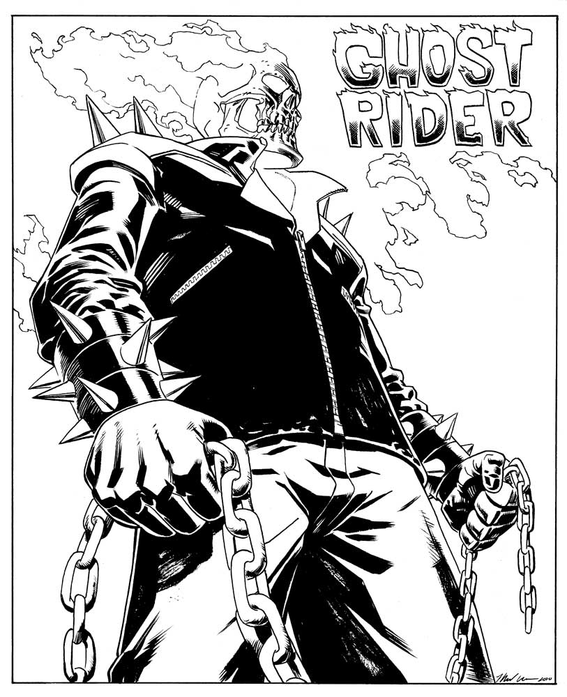 Раскраска: Ghost Rider (Супер герой) #82088 - Бесплатные раскраски для печати