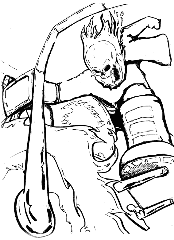 Раскраска: Ghost Rider (Супер герой) #82167 - Бесплатные раскраски для печати