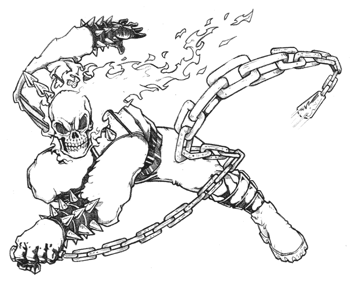 Раскраска: Ghost Rider (Супер герой) #82215 - Бесплатные раскраски для печати