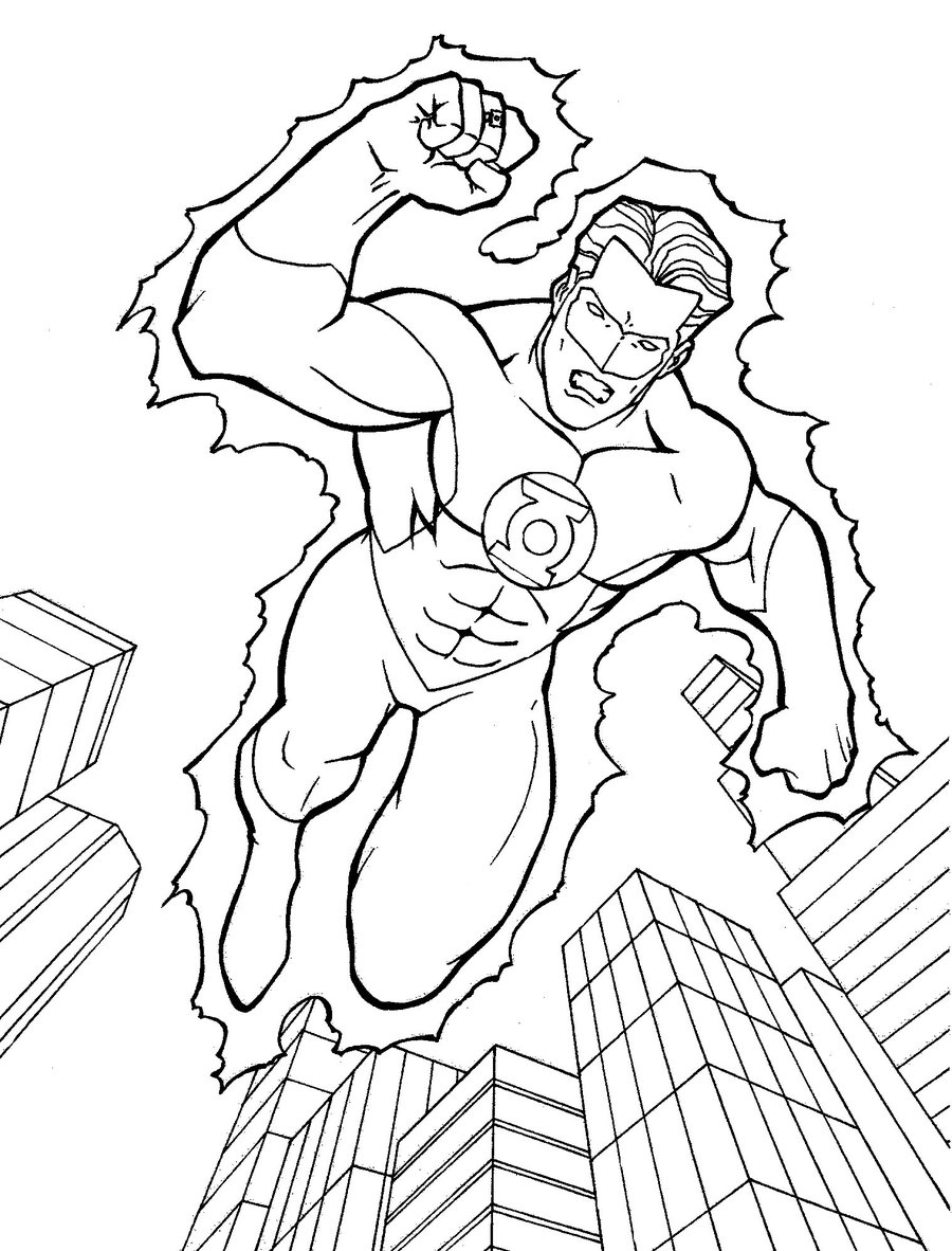 Раскраска: Зеленый Фонарь (Супер герой) #81292 - Бесплатные раскраски для печати