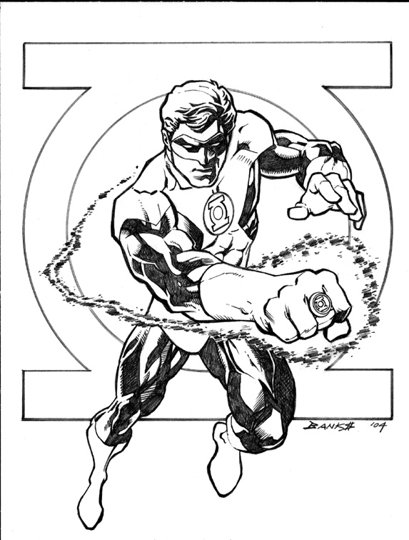 Раскраска: Зеленый Фонарь (Супер герой) #81293 - Бесплатные раскраски для печати