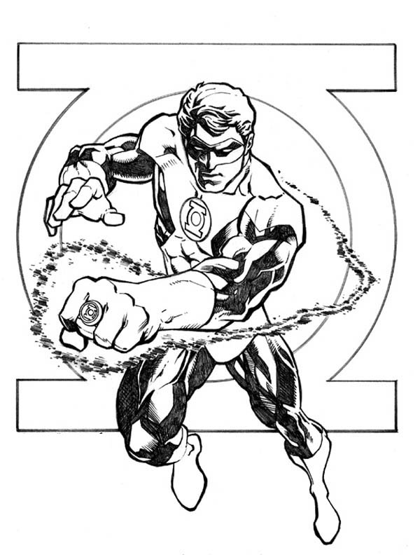 Раскраска: Зеленый Фонарь (Супер герой) #81299 - Бесплатные раскраски для печати