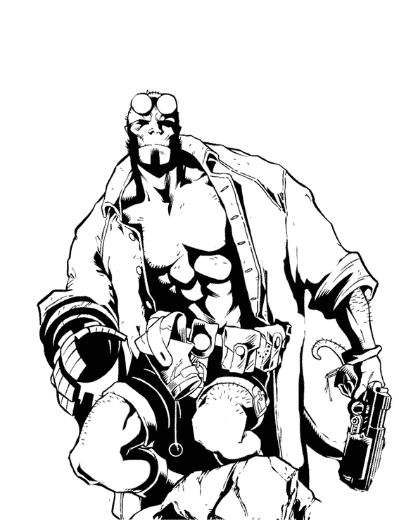 Раскраска: Hellboy (Супер герой) #78487 - Бесплатные раскраски для печати