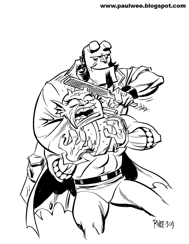 Раскраска: Hellboy (Супер герой) #78618 - Бесплатные раскраски для печати