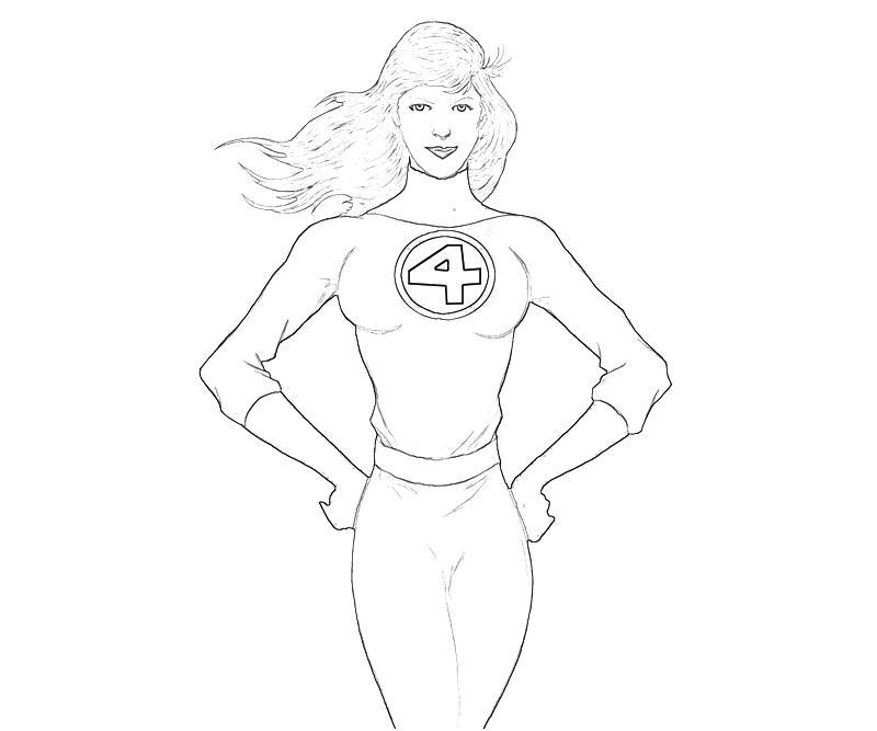 Раскраска: Женщина-невидимка (Супер герой) #83219 - Бесплатные раскраски для печати