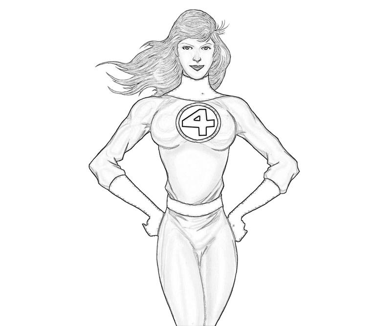 Раскраска: Женщина-невидимка (Супер герой) #83221 - Бесплатные раскраски для печати
