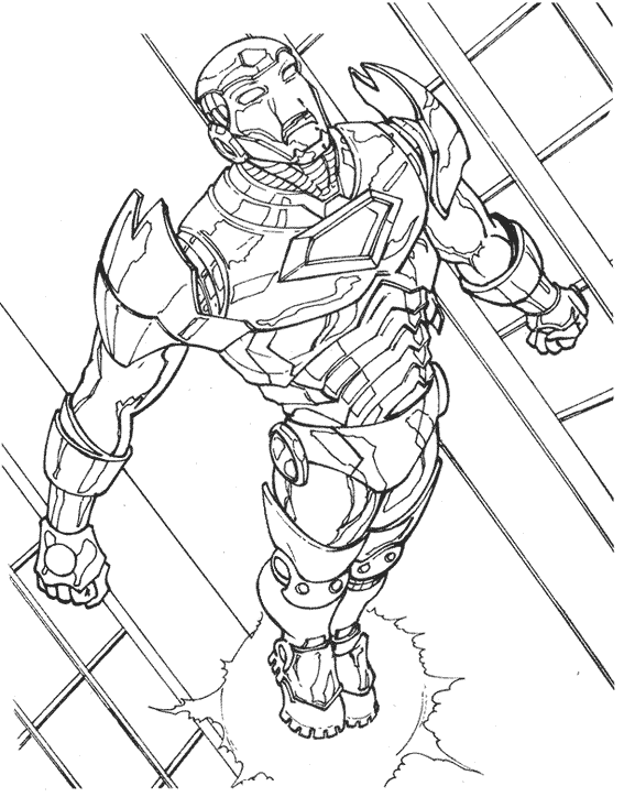 Раскраска: Железный Человек (Супер герой) #80602 - Бесплатные раскраски для печати