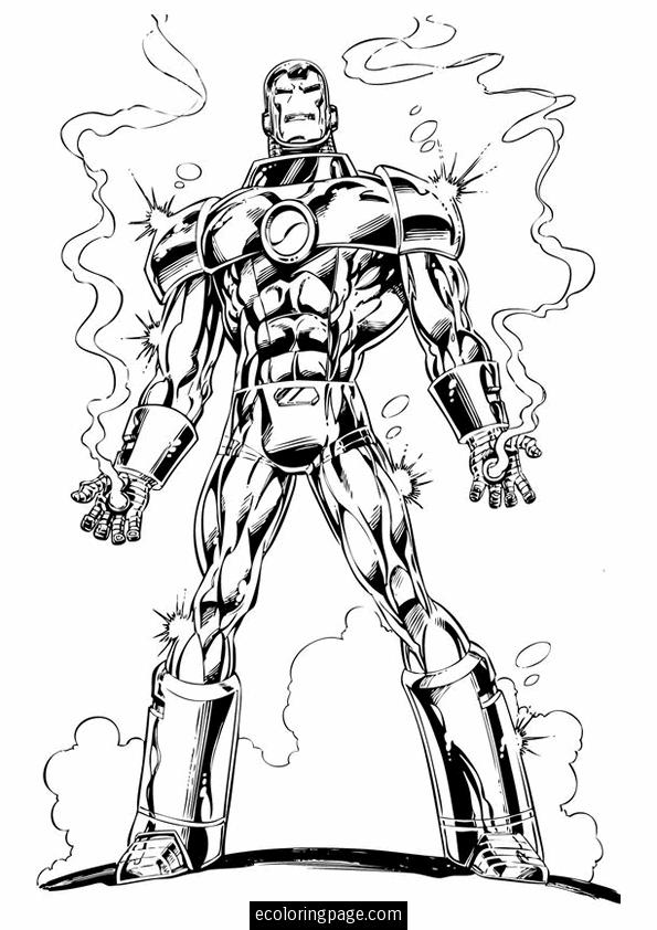 Раскраска: Железный Человек (Супер герой) #80646 - Бесплатные раскраски для печати