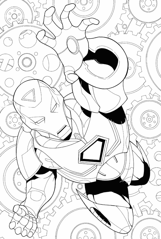 Раскраска: Железный Человек (Супер герой) #80662 - Бесплатные раскраски для печати