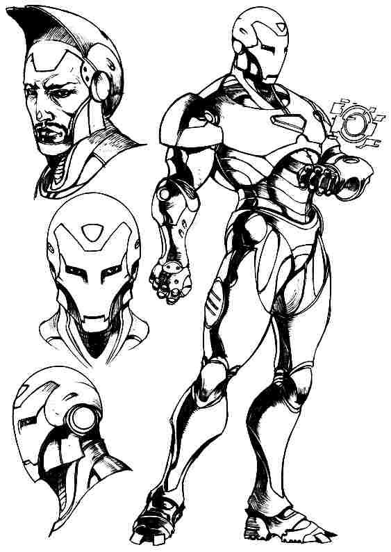 Раскраска: Железный Человек (Супер герой) #80671 - Бесплатные раскраски для печати